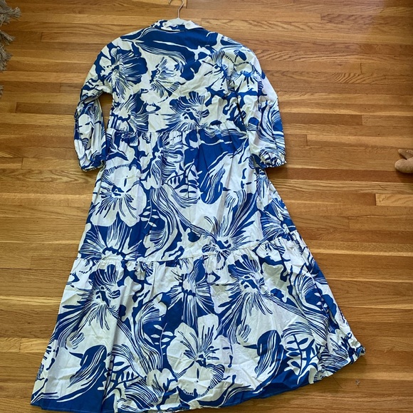 Anthropologie the Bettina shirt dress in blue white floral - Picture 6 of 7